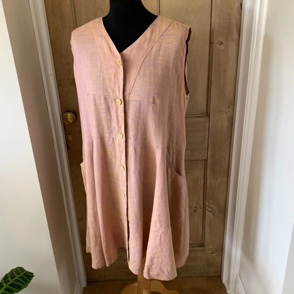 Flax 100% linen oversized summer dress size small - Picture 1 of 10